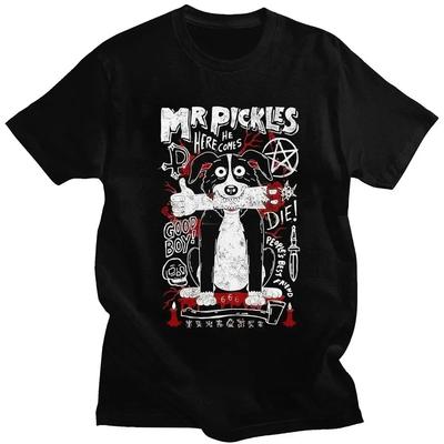 Maglietta Cartoon Mr Pickles Uomo Morbida Maglietta Cane Collie Girocollo Maniche Corte Divertente Tv Adulto Adultswim Cane Maturo Malvagio Satana