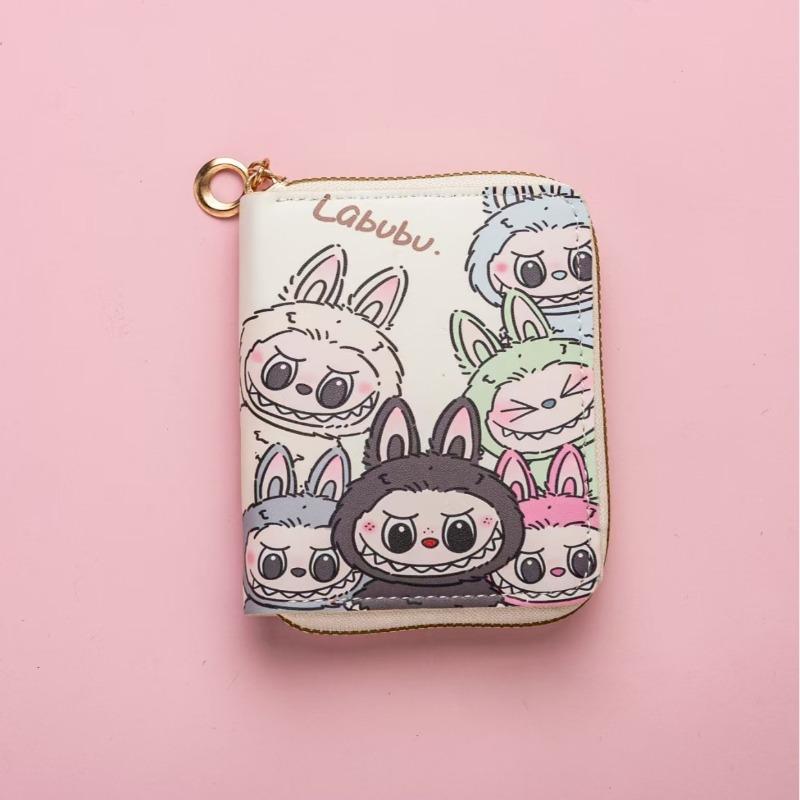 Small wallet, short girl heart, cute folding card bag, small student ID wallet, change bag.