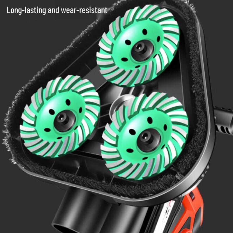 JiaShuEr Handheld Three-Head Dust-Free Concrete & Floor Grinder Kit CN plug (adapter included)