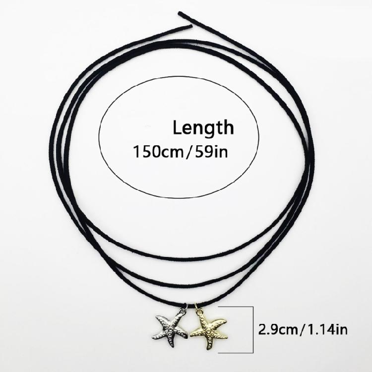 Daily Wear Starfish Charm Clavicle Chain Necklace Tie Up Rope Y2K Star Pendant