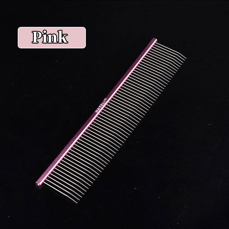 

19/22cm Pet Grooming Comb With Curved Hook, Deep Hair Picking And Fluffy Texture Comb, Pet Trainer Beauty, Curved Teeth Comb 19cm рожевий