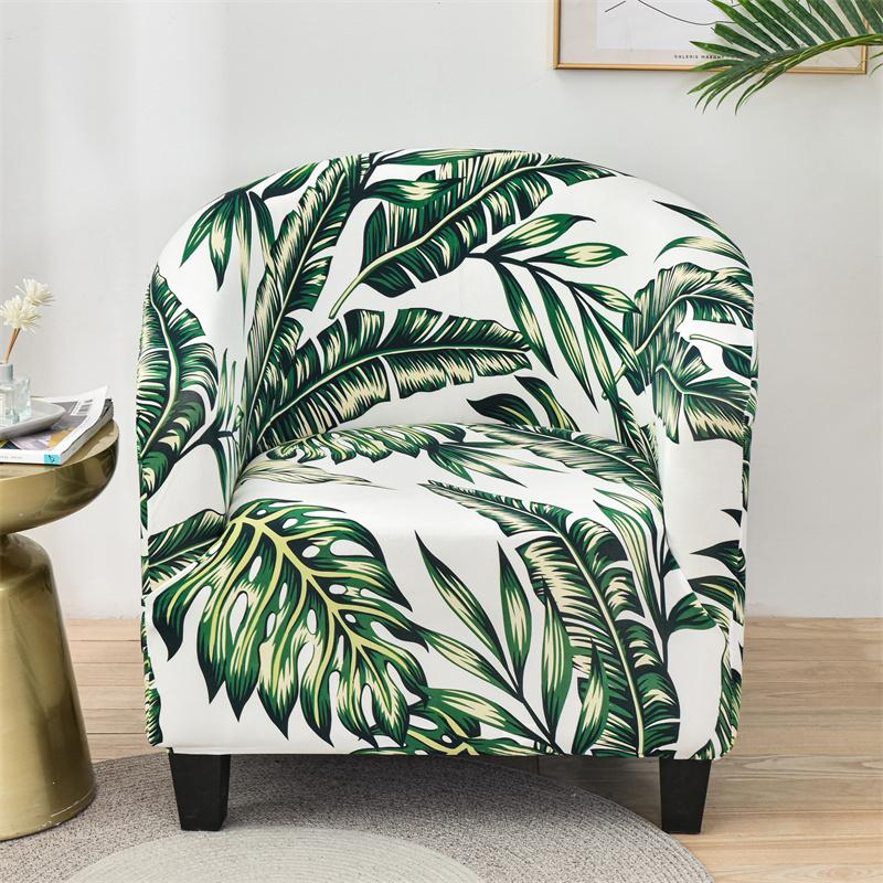 Spandex Tub Chair Cover Geometric Printed Club Armchair Slipcover Elastic Washable Seat Case Protector For Living Room Home
