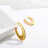 Exquisite Stainless Steel U Shape Hoop Earrings for Women 18K Gold Plated Waterproof Glossy Metal Hammered Earrings Punk Jewelry
