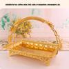 2pcs Alloy Metal Serving Tray Gold Vintage Tea Tray Decorative Coffee Tray  For Home Bar