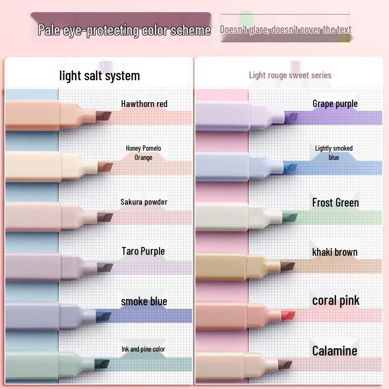 Morandi Retro Color Highlighter Marker Set - Macaron Notebook Pen for Key Points & Wax Seal