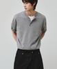 ALYSS Cloud Touch Henley Neck Half Knit [Melange Grey]