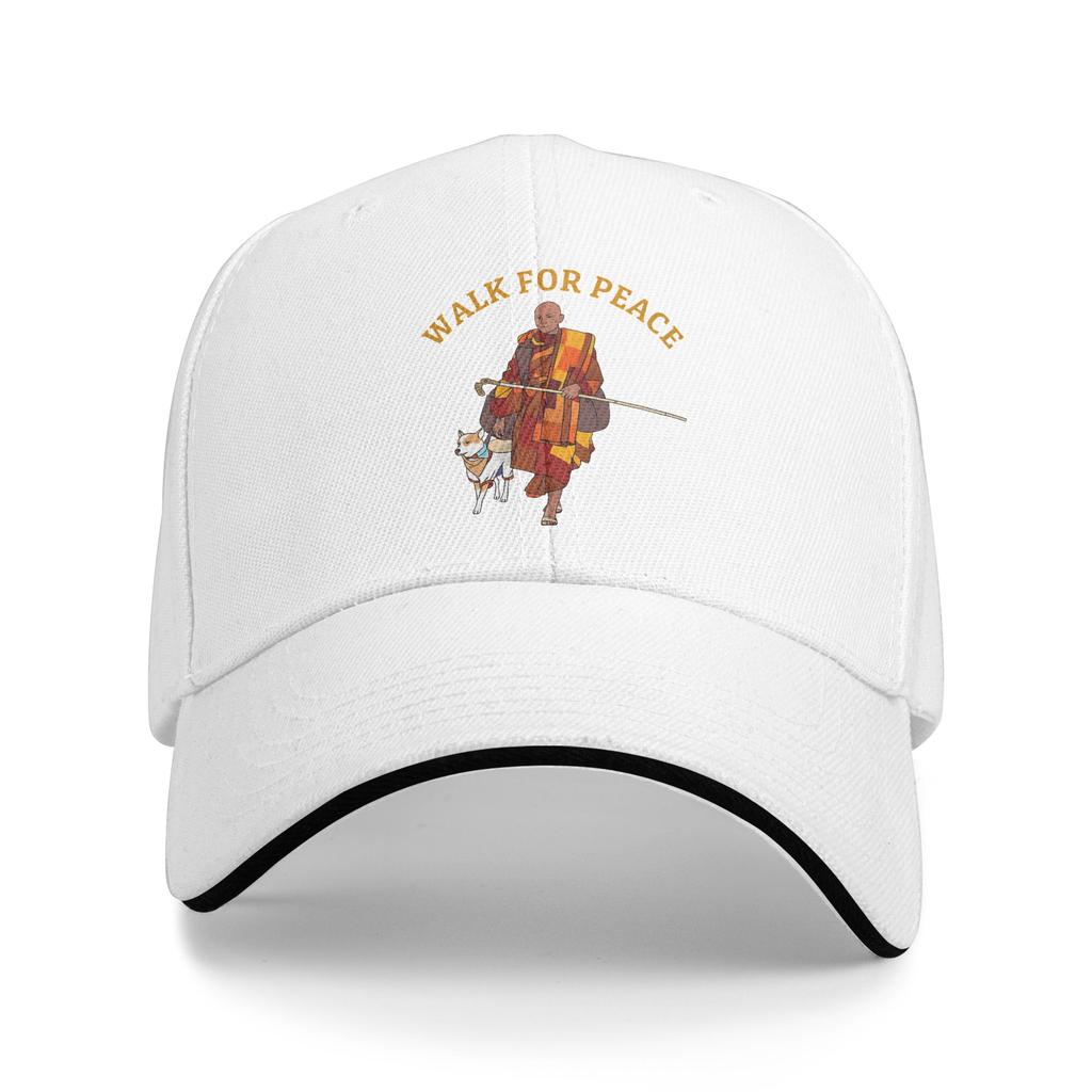 Walk for Peace Monks with Aloka Dog Golf Cap Accessories Vintage Sun Cap For Unisex Golf Headewear Adjustable