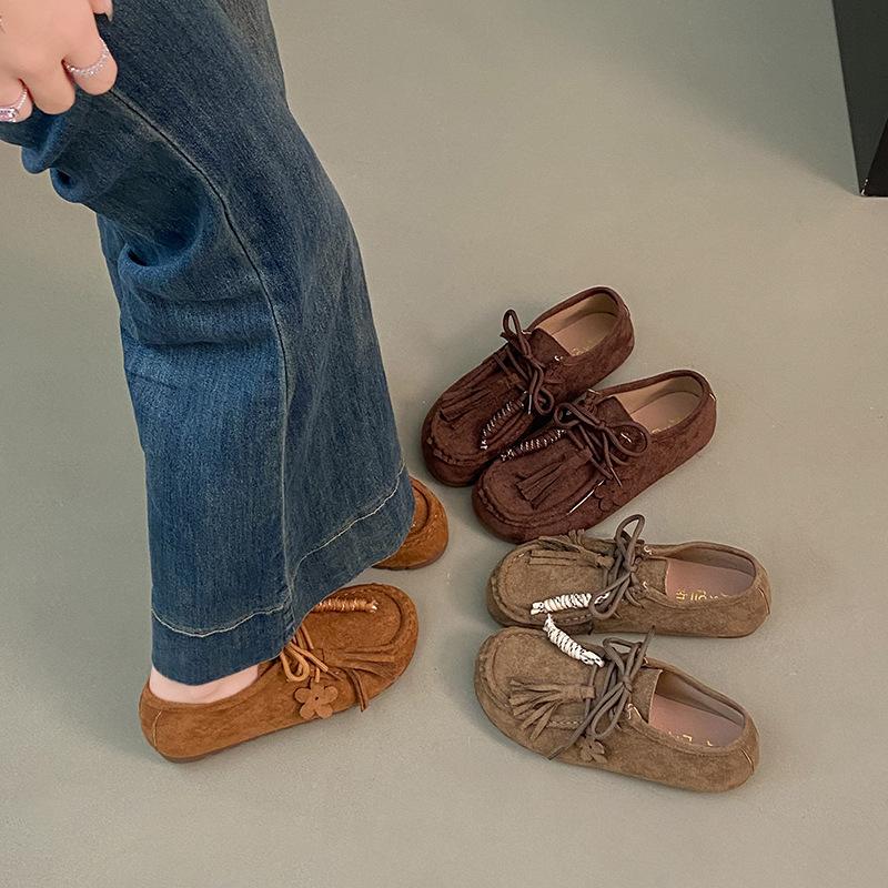 Loafers Children's 2025 New Popular Versatile Tassel Light Soft Sole Not Tired Feet Casual Shallow Mouth Single Shoes
