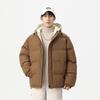 Winter New Cotton-padded Clothes Men's Couple Hooded Thickened Coat Korean Version Bread Clothes Cotton Clothes Trendy Solid Color Casual Coat