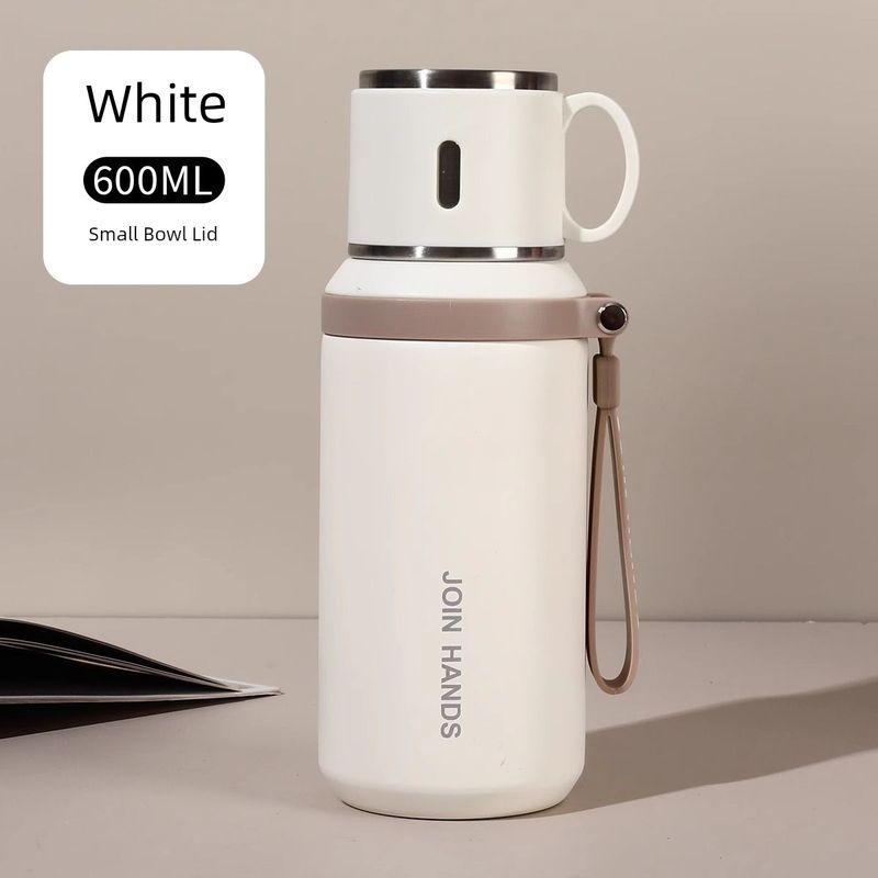 

Solid Color Large Capacity Insulated Cup for Women 2026 New Model Giant Straw Water Cup Office Cold-Keeping Cup [Pour-Over Lid] 607-White 600ml