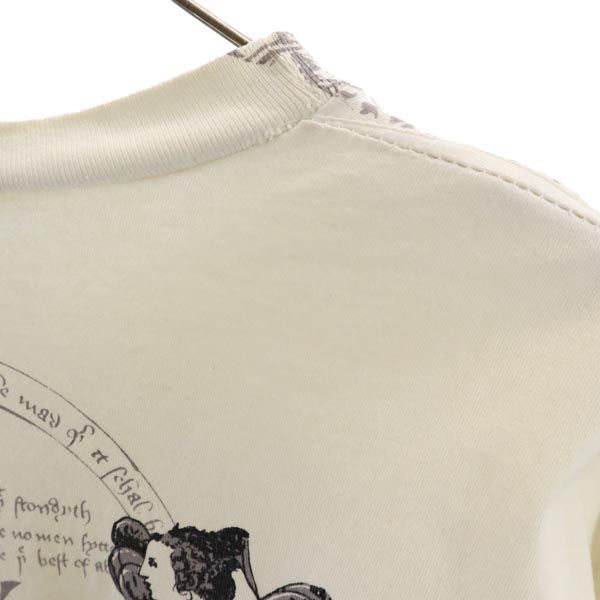 VINTAGE 90s Old shakespeare print Short sleeve T-shirt Ivory Art T-shirt Men's Used