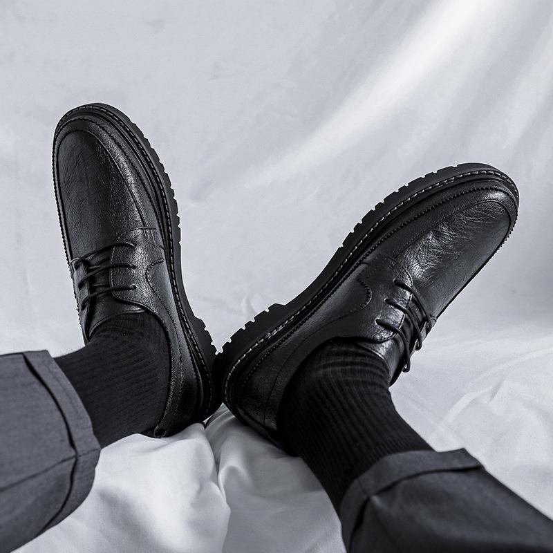 Chaussures en Cuir Décontractées Homme Été Brock Style Britannique Rétro Rehaussantes Robe d'Affaires Mariage Marié Chaussures 6313-R