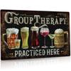Vintage Group Therapy Metal Sign - Quirky Humor for Man Cave or Bar Decor Rustic Tin Wall Art, Durable and Eye-Catching 26T0103 26T0103