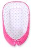 Baby Cocoon, Double-sided, Playpen, Swaddle, Premium BOBONO - Gray-pink Stars / Pink