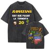 Rawayana Wo Ist Der After Grafik T-Shirt Herren Damen Harajuku Hip Hop Kurzarm T-Shirts Sommer Oberteile Vintage Gewaschenes T-Shirt