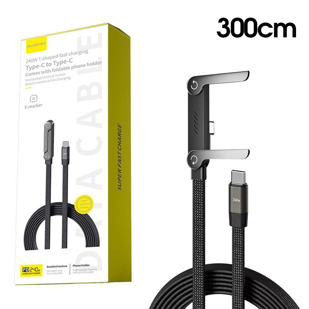 Folding Phone Holder Elbow Fast Charging Data Cable 240w Type-C To Type C 2IN1 Stand Phone Holder For iPhone 17 Tablet