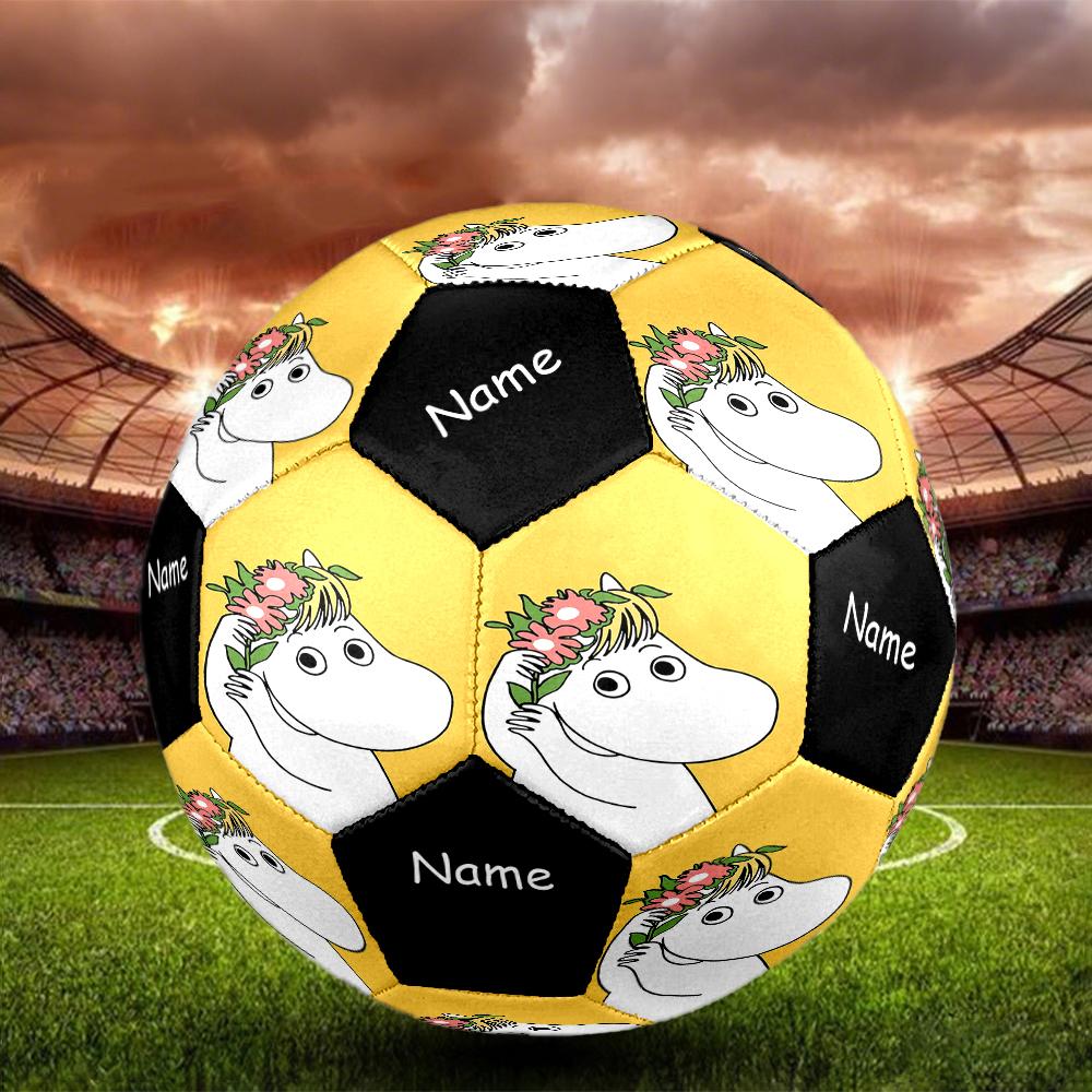 Custom Name Moomin Theme Size 5 Soccer Ball, Suitable for Both Indoor and Outdoor Matches, a Gift Suitable for Everyone.