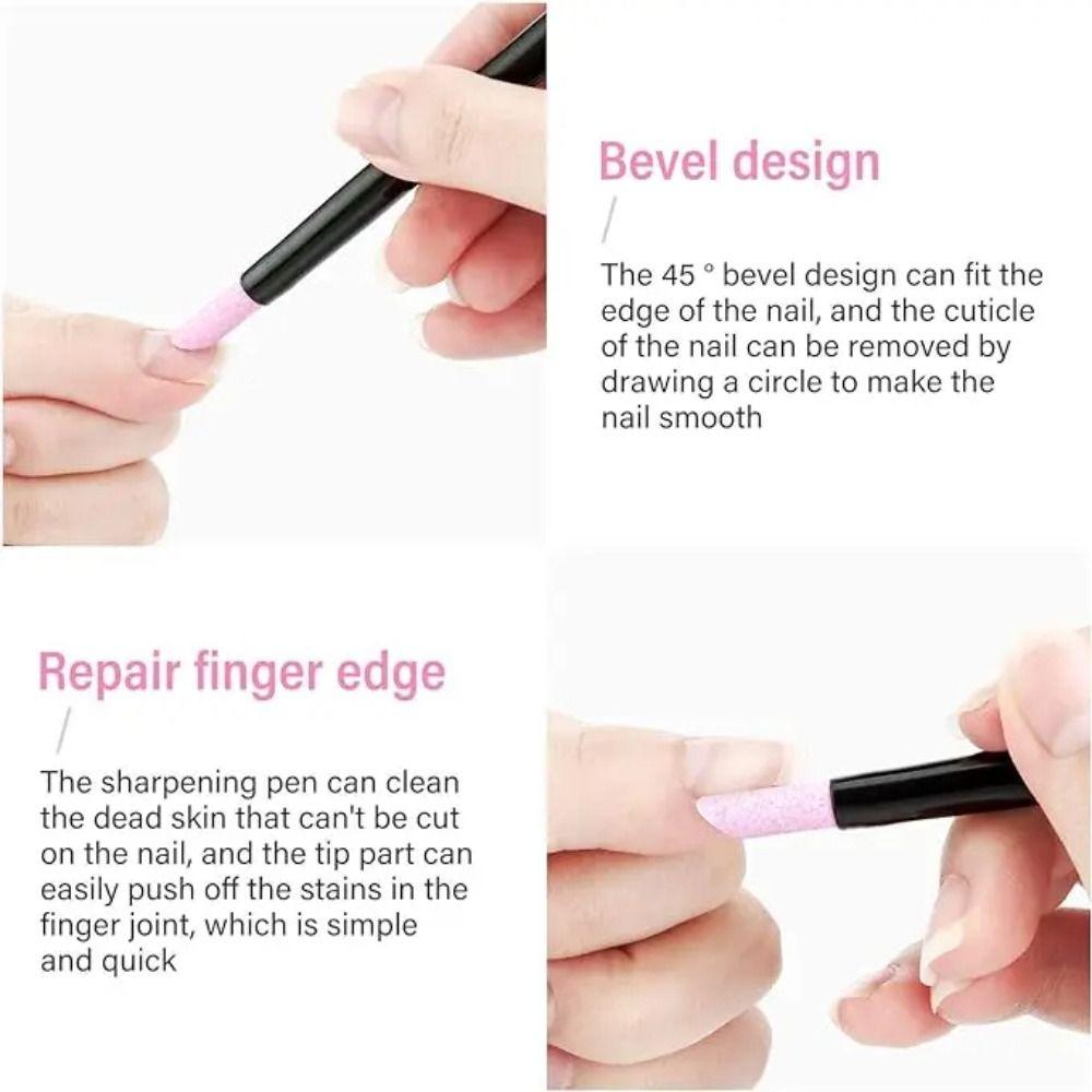 3 Colors Cuticle Remover Plastic Manicure Nail Files Durable Nail Polishing Pen  Manicure Tools