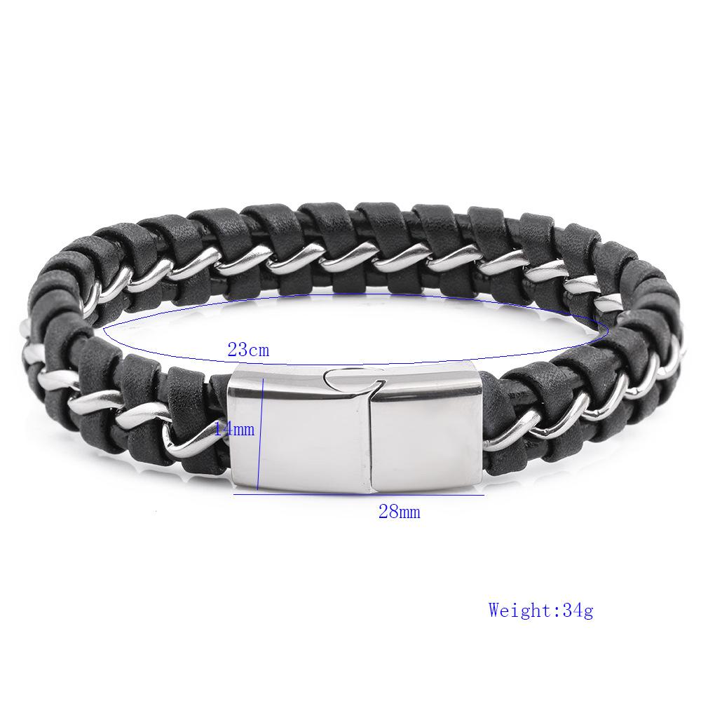New Chain Woven Bracelet Mixed Leather Bracelet