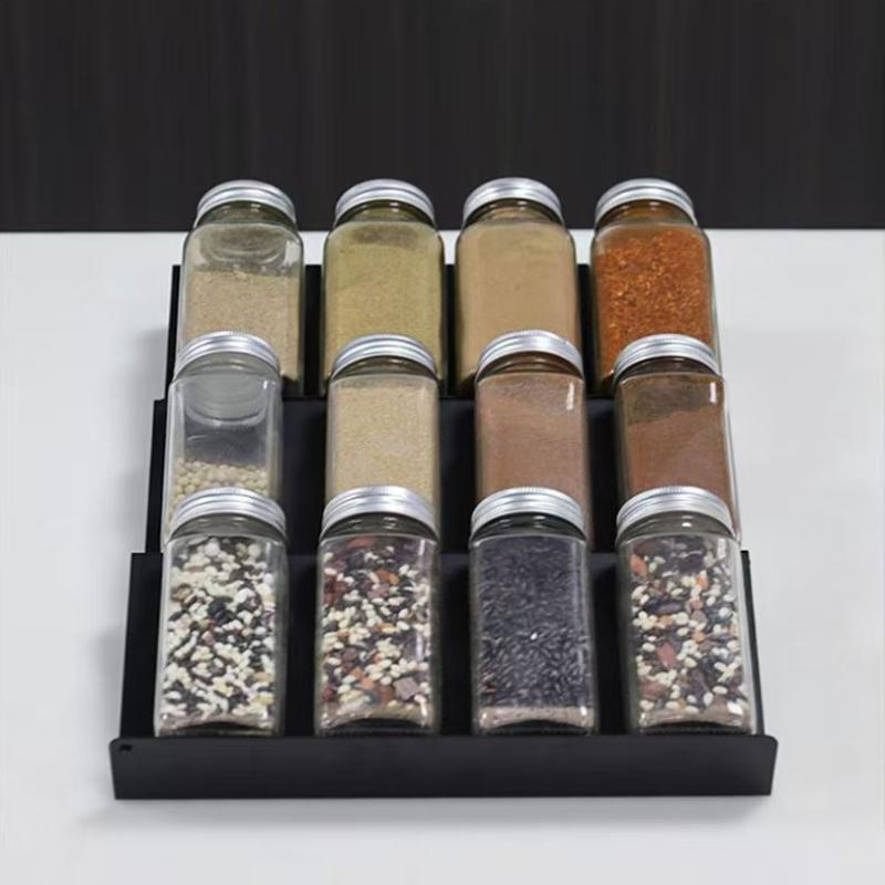 2/4/8Pcs Kitchen Spice Drawer Organizer Adjustable Spice Rack For Spice Jars Seasoning Bottles Cabinet Pantry Kitchen Organizer