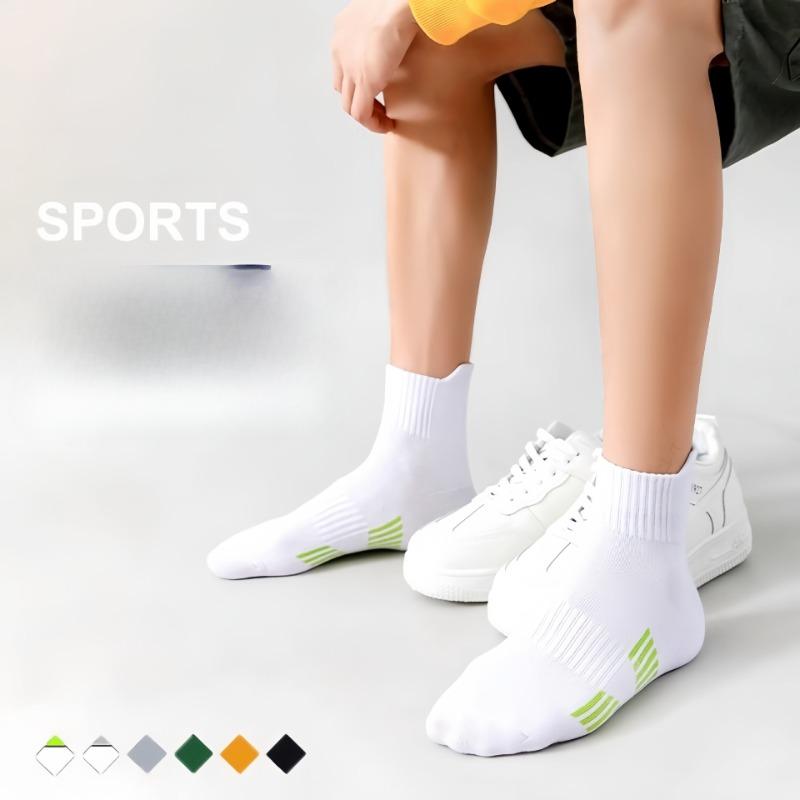 Men's Mid-calf Pure Cotton Summer Sports Socks, Basketball and Badminton Socks, Running Deodorizing