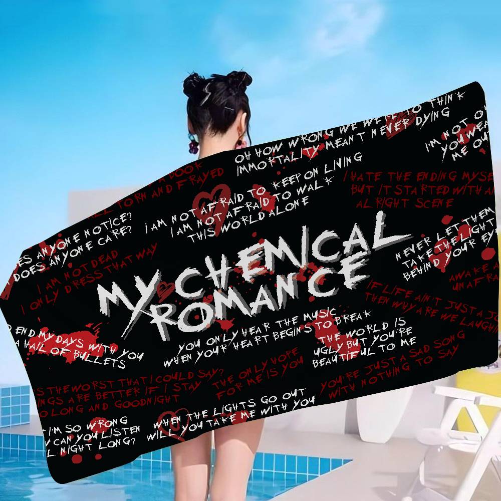 Classic Band M-My C-Chemical R-Romance Microfiber Printed Beach Towel Mountain Climbing Yoga Beach Swimming Running Absorbent