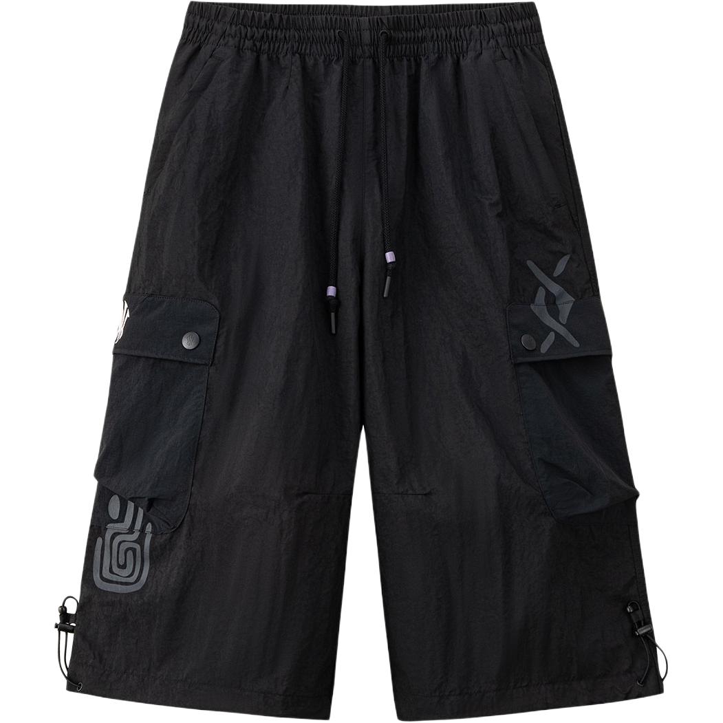 

Anta Comfortable Fashion Loose Mid Waist Drawstring Seven Point Cargo Shorts Men shorts 172621502-1 S