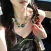 Ethnic Style Pearl Flower Pendant Necklace New Chinese Niche Versatile Collarbone Chain Retro Fashion Temperament Necklace Women