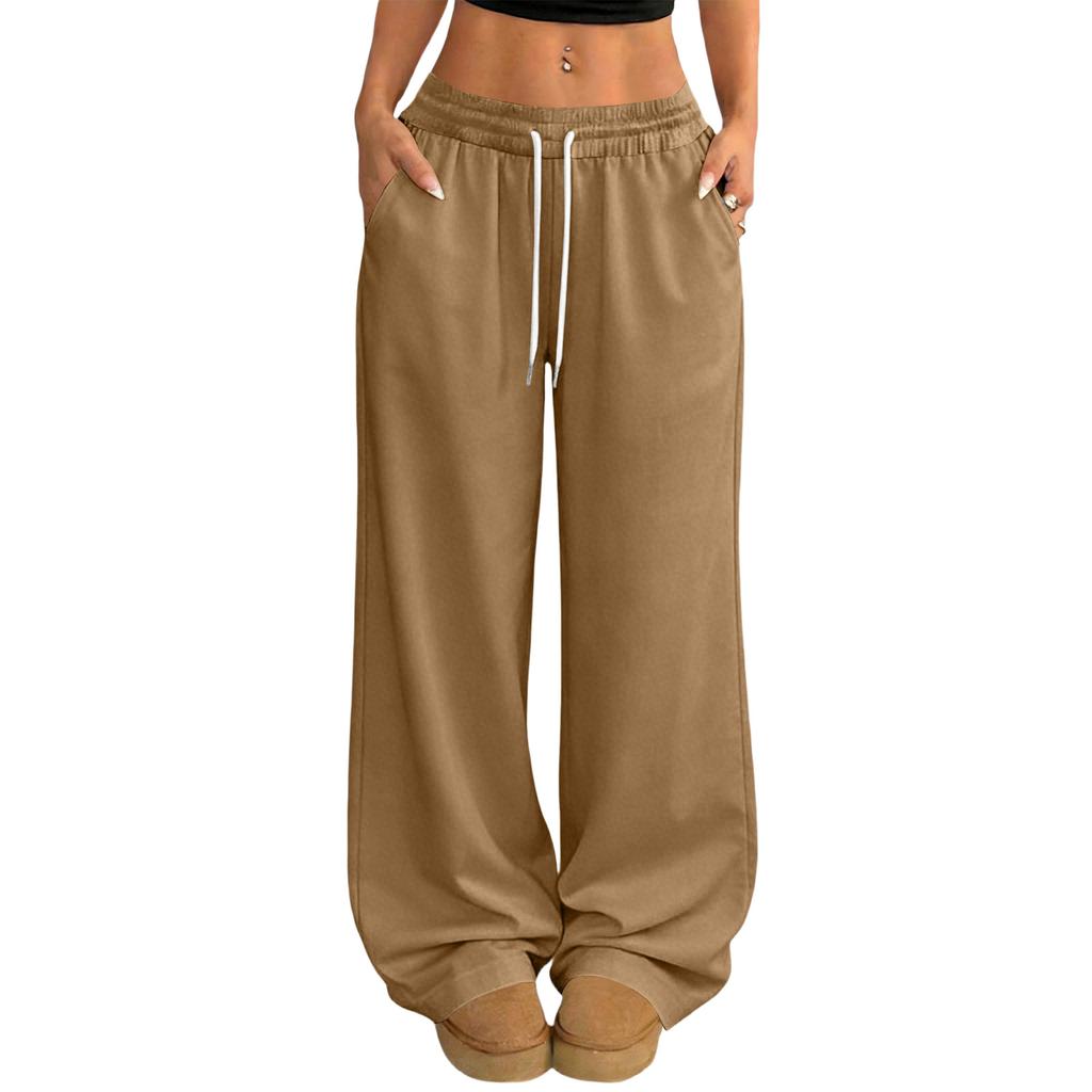 Women's Casual And Fashionable  Elastic Waist Loose Wide Leg Pants