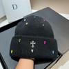 Fashionable Cross-stitch Luxury Colorful Knitted Beanie - Winter Outdoor Warm Soft Plush Earflap Hat