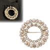 Faux Pearl Brooch Rhinestone Ring Brooch, Hollow Circle Alloy Lapel Pin, Women Fashion Jewelry Sweater Cardigan Coat Suits Accessories, Gift