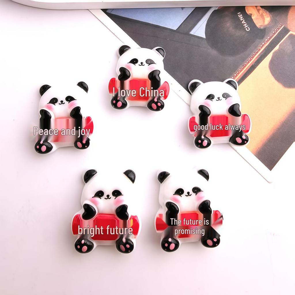 Cartoon Panda National Day DIY Stickers & Hair Accessories Set