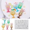 Silicone Mold Glitter Cocktail Drink Shape Decorative Molds Jewelry Crafting Tool Creative Pendant Moulds for Projects