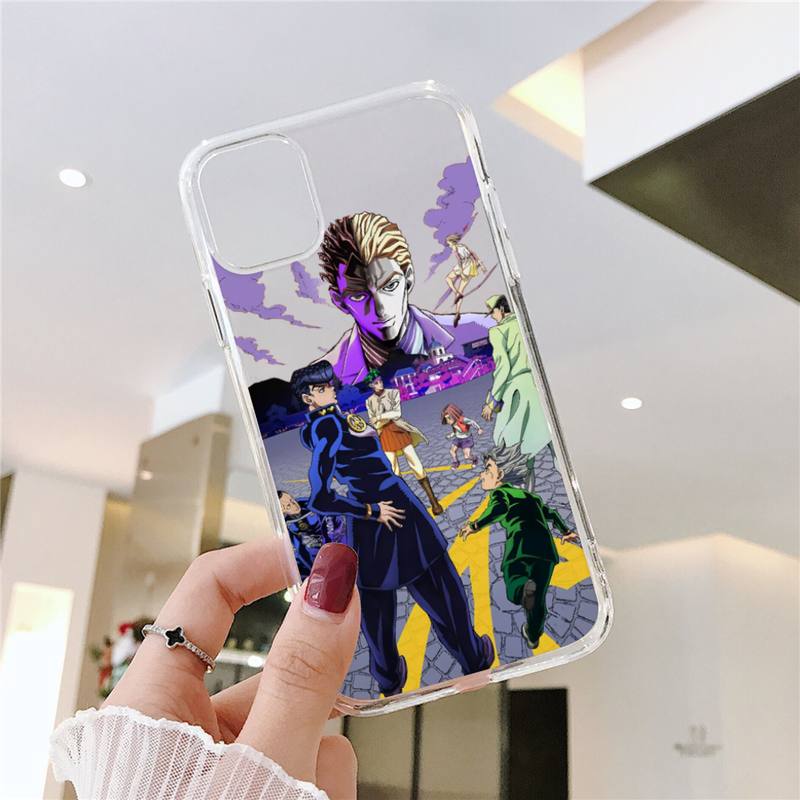 JoJos Bizarre Adventure Anime Phone Case For Xiaomi10T 11 Note10 Redmi7 8 9 S Pro K40 Poco3 Transparent Shell