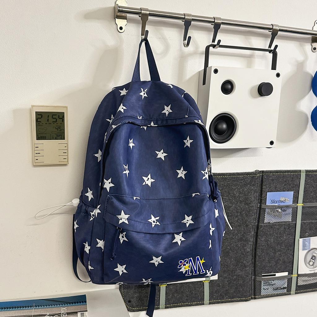 Schoolbag Star Backpack for Men and Women, High Value Ins Large Capacity Backpack, Light and Simple, Junior High School Student College Student