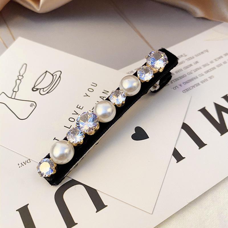 Colored Baroque Crystal Barrette Hairclips For Women New Korea Top-grade Shiny Rhinestone Pearl Spring Clips Hairpins