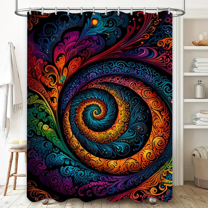 Stunning Abstract Print Shower Curtain Vibrant Colors Modern Design For Bath Decor