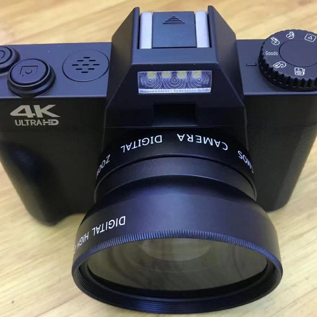 4K 48MP Digital Camera with Flip Screen & Wide-Angle Mirrorless LED