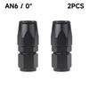 2 Pcs Universal AN4 AN6 AN8 AN10 Straight 0 45 90 180 Deg Aluminum Swivel Hose End Fitting Adapter For Oil Fuel CPE Line Black
