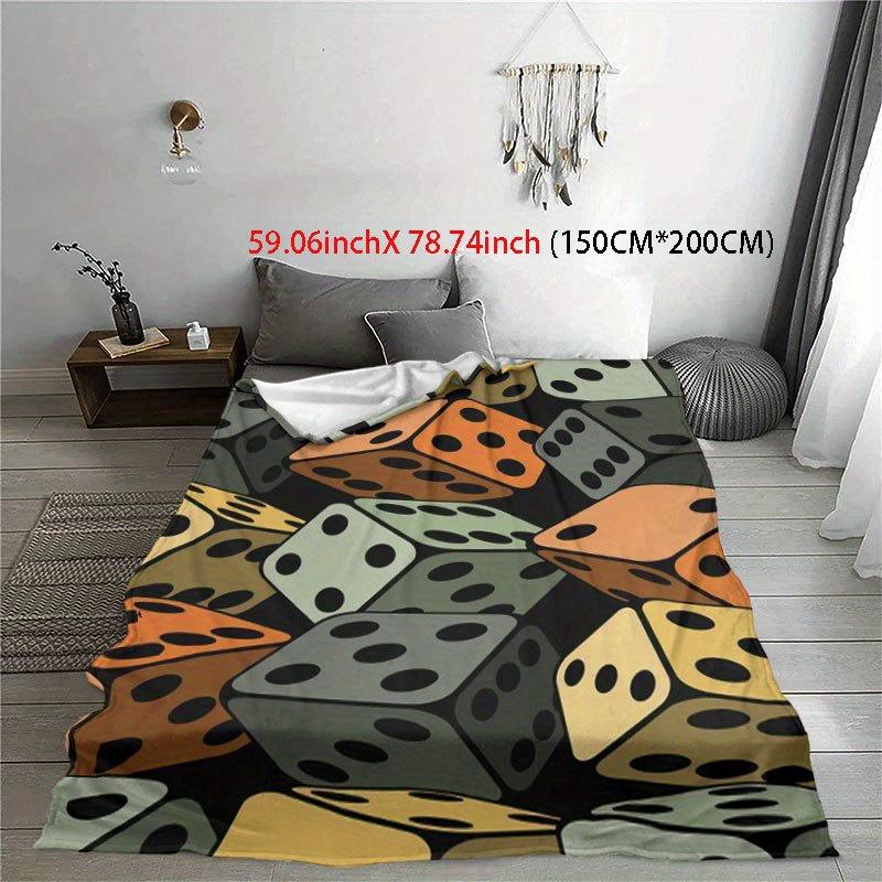 1pc soft and warm blanket pattern printed flannel blanket camping trip suitable for all seasons sofa office bed nap blanket Mult