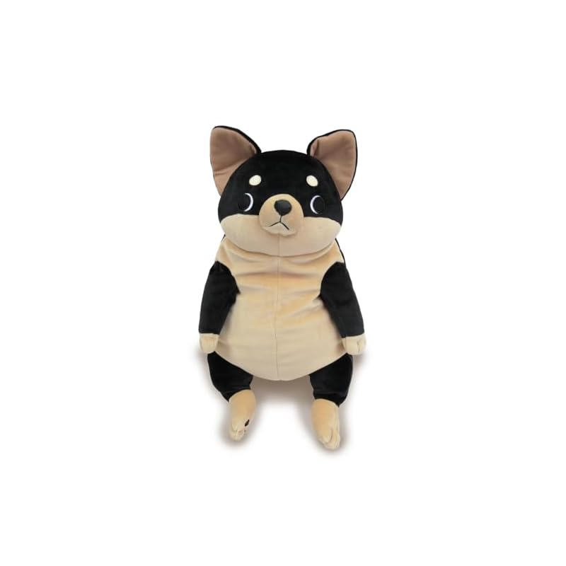 Morisaka Global Mochi Chihuahua Large Black 22 x 22 x 30cm Chihuahua Plush Toy, Soothing, Soft and Squishy, Cute Animal, Mochi Series MOCI-0350B