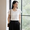 Yiershuang Women's Slim Fit Fly Sleeve Round Neck T-Shirt