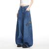 Unisex High Waist Barrel Jeans Loose Fit Streetwear Wide Leg Jeans Vintage American Zip Fly Stretch Denim Trousers