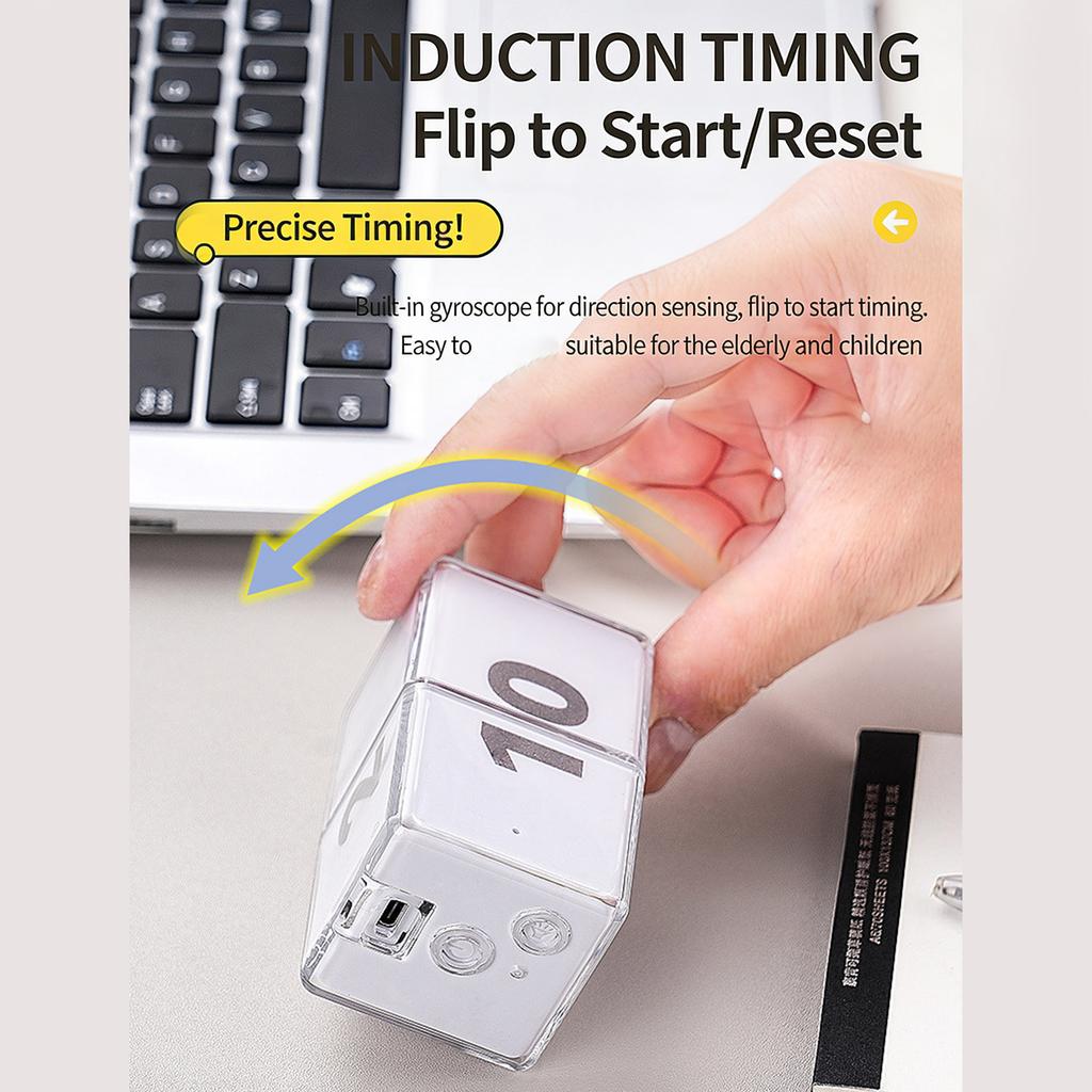 Portable Rechargeable Gravities Sensors Flipping Electronic Timer Cubes with 10 Presets For Home Kitchens And Outdoor Picnics