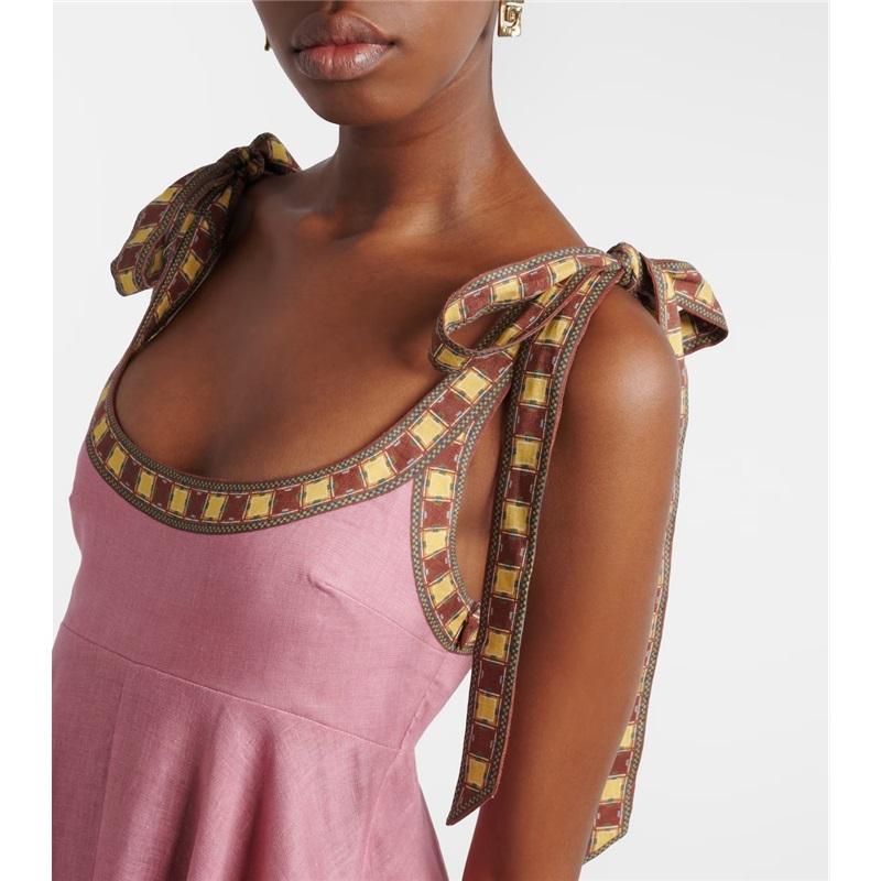 Rochie Maxi cu Bretele Legate la Umeri pentru Femei, Imprimeu Floral, Talie Empire, Rochie de Soare pentru Vacanță de Vară pe Plajă