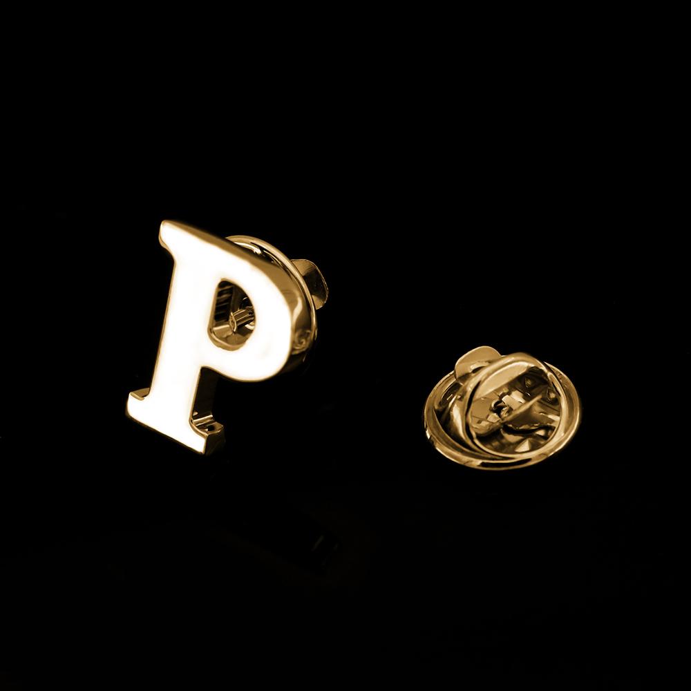 Quality Brass Initial A To Z 26 Letters Pin Golden Color Fashion English Symbol Design Men'S Suit Collar Lapel Brooch Pin