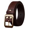 Washed Thickened Retro Matte First Layer Cowhide Belt Men'S Leather Simple Versatile Casual Jeans Copper Buckle Belt