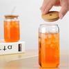 550ml Glass Drinking Cup with Straw and Bamboo Lid