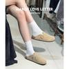 Cowhide Version~ Leather Spring and Autumn Women's Shoes Platform Slippers Outer Wear Bag Head Drag Fishing Cork Casual