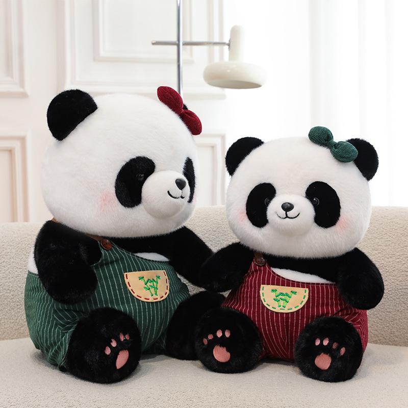 Cute Panda Plush Toy - Bamboo Basket Couple Doll - Ideal Children's Birthday Gift